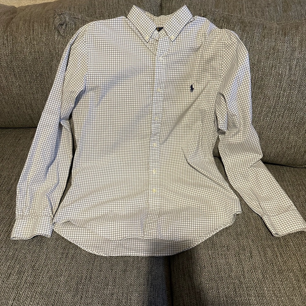 Polo by Ralph Lauren Men's Gray Check Button-Down Shirt
